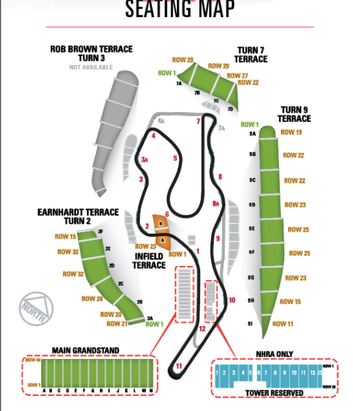 Sonoma Raceway Seating Chart Nhra