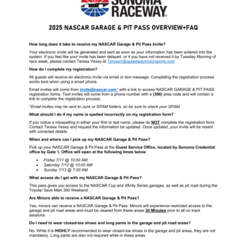 NASCAR Garage & Pit Pass Overview