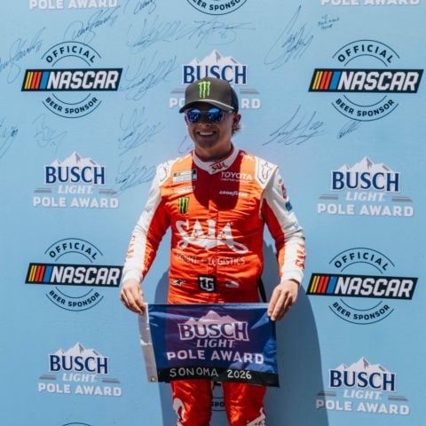 Ty Gibbs, driver of the No. 54 Joe Gibbs Racing Toyota, will start on the pole for Sunday’s Toyota/Save Mart 350 NASCAR Cup Series race at Sonoma Raceway. 
