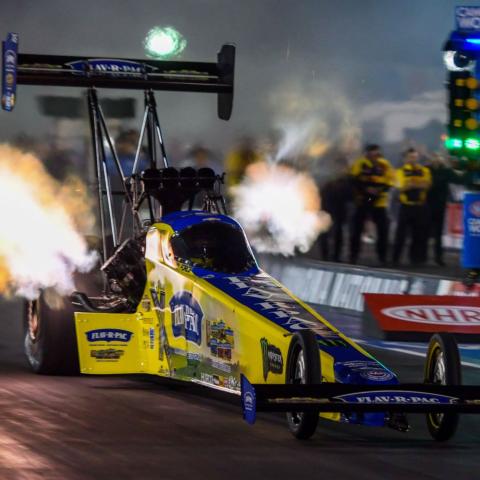 In Top Fuel, Force was the first driver to reach the 3.60s, going 3.694 at 329.42 in her 11,000-horsepower Flav-R-Pac dragster to claim the No. 1 spot on Friday.