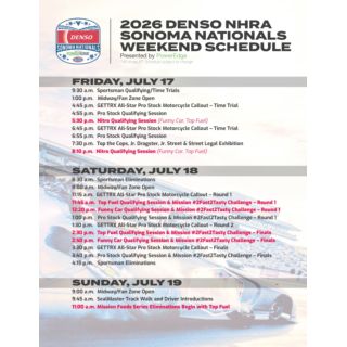 Weekend Schedule
