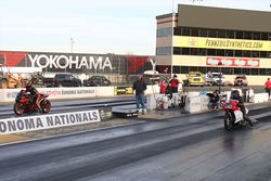 Motorcycle final with Don Caesar the winner on the left side and Jason Garza the R/U.