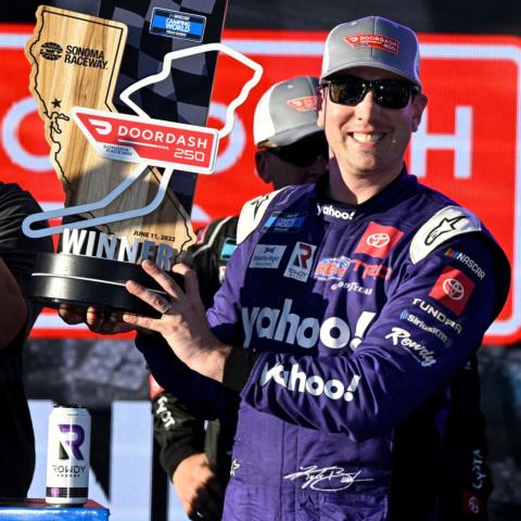 Kyle Busch With Trophy